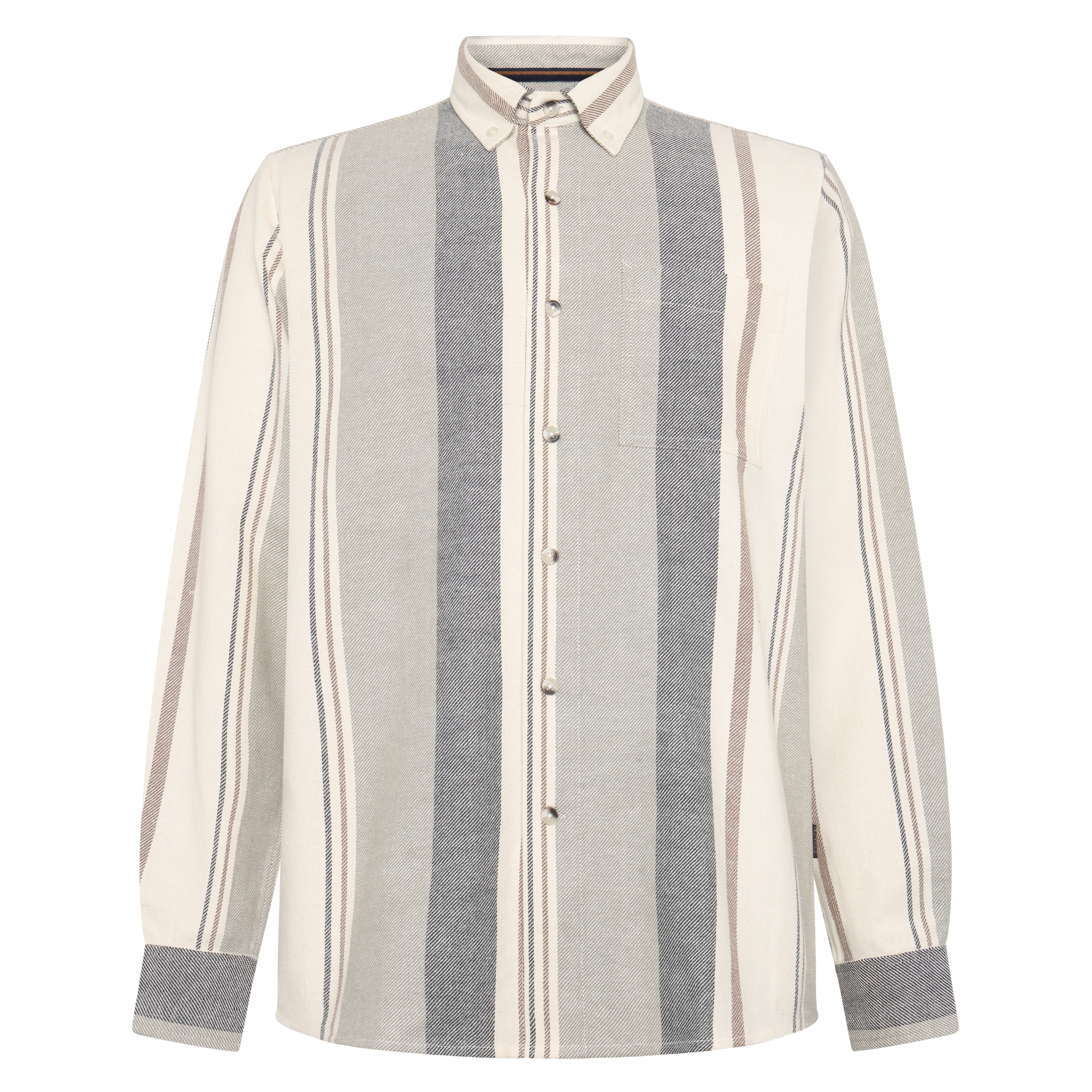 BoulderSi V-Stripe L/S Shirts - Brown Otter
