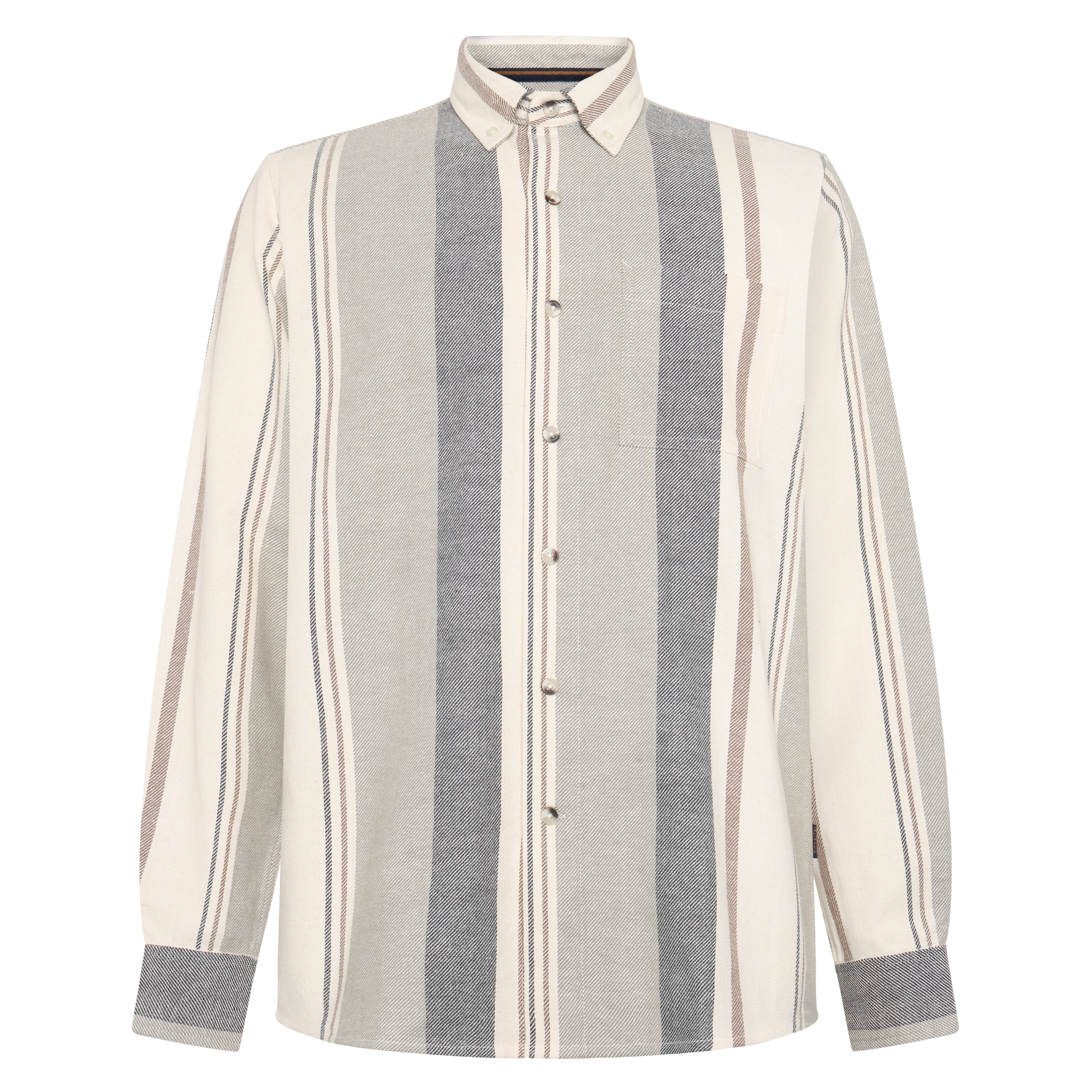 BoulderSi V-Stripe L/S Shirts - Brown Otter