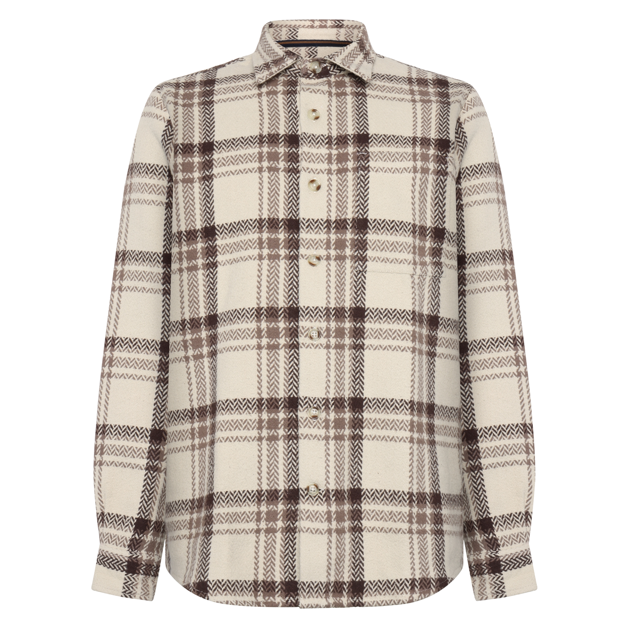 BennySi Big Check Overshirt - Brown Bark