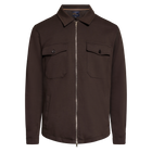 BertleSi Zip Overshirt Sweatshirt - Brown Bark
