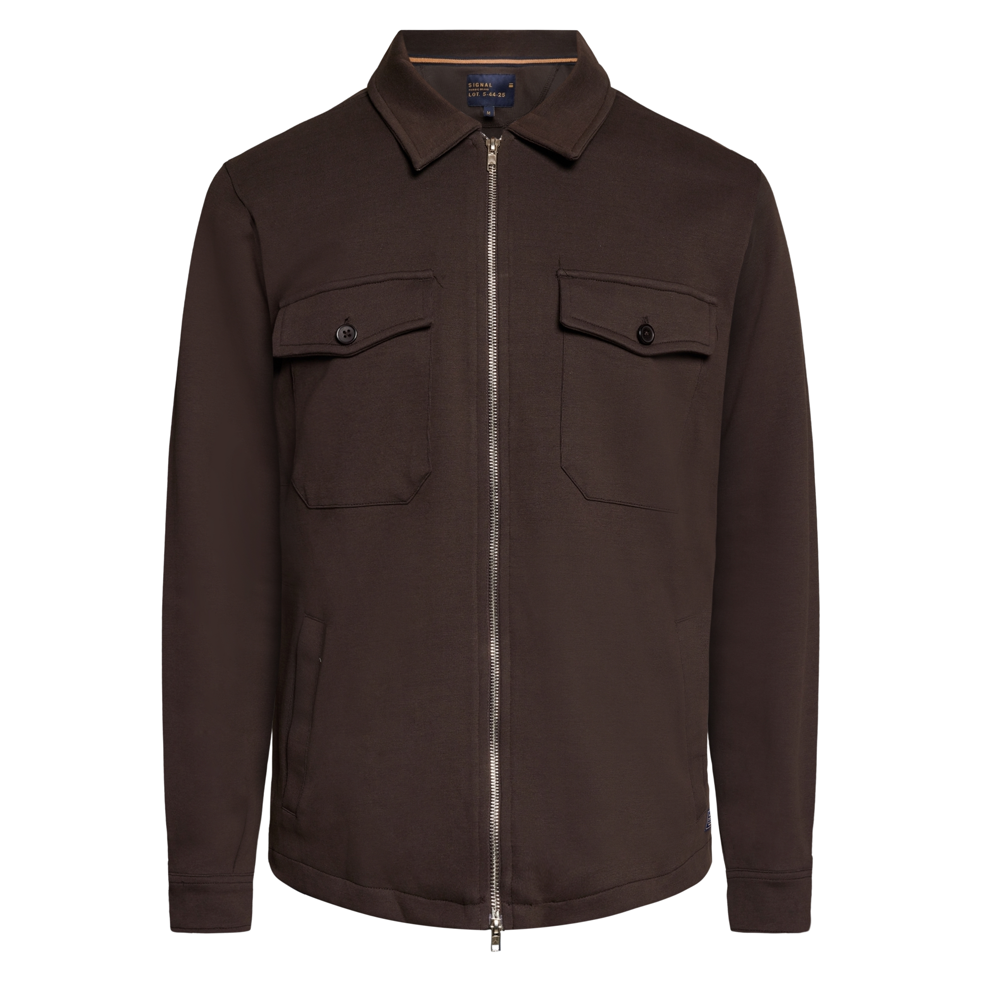 BertleSi Zip Overshirt Sweatshirt - Brown Bark