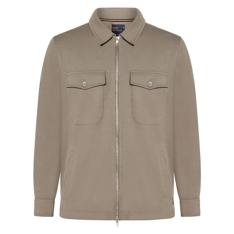BertleSi Zip Overshirt Sweatshirt - Smokey Olive