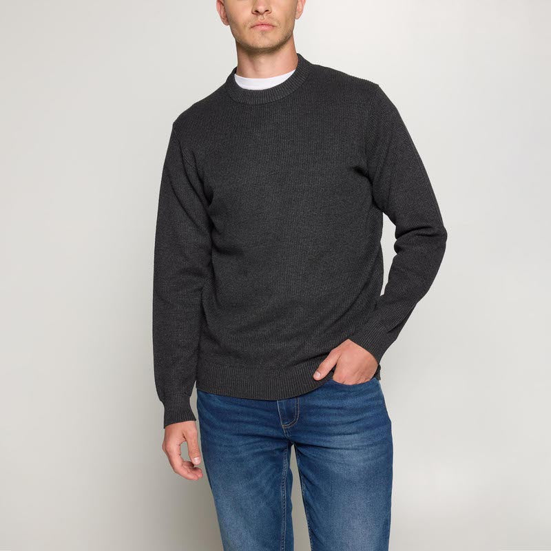 KalleSI Structure Crew + - Deep grey melange