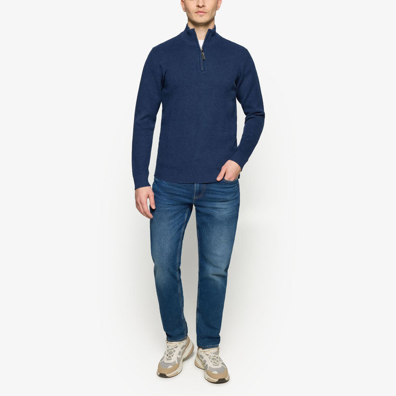 KeanuSi Structure Halfzip + - Deep Marine Melange