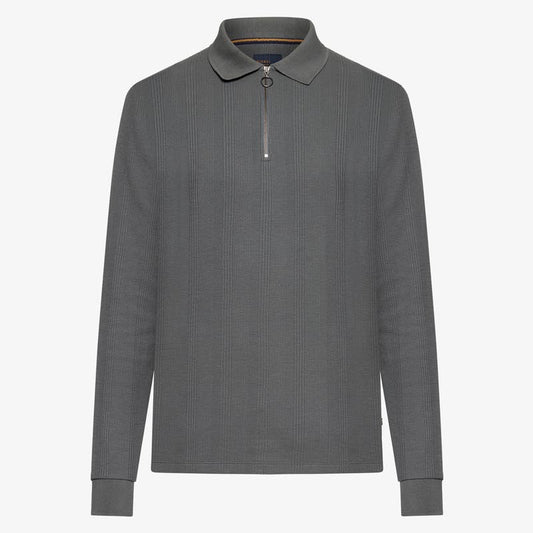 PittSi Structured Zip Polo - Shadow grey