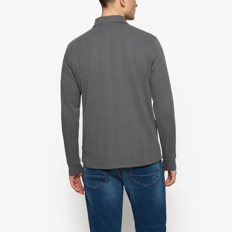 PittSi Structured Zip Polo - Shadow grey