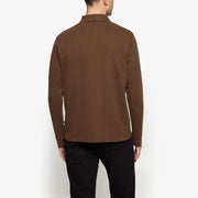 PittSi Structured Zip Polo - Cocoa Brown
