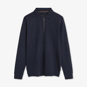 PittSi Structured Zip Polo - Deep Marine