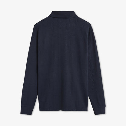 PittSi Structured Zip Polo - Deep Marine