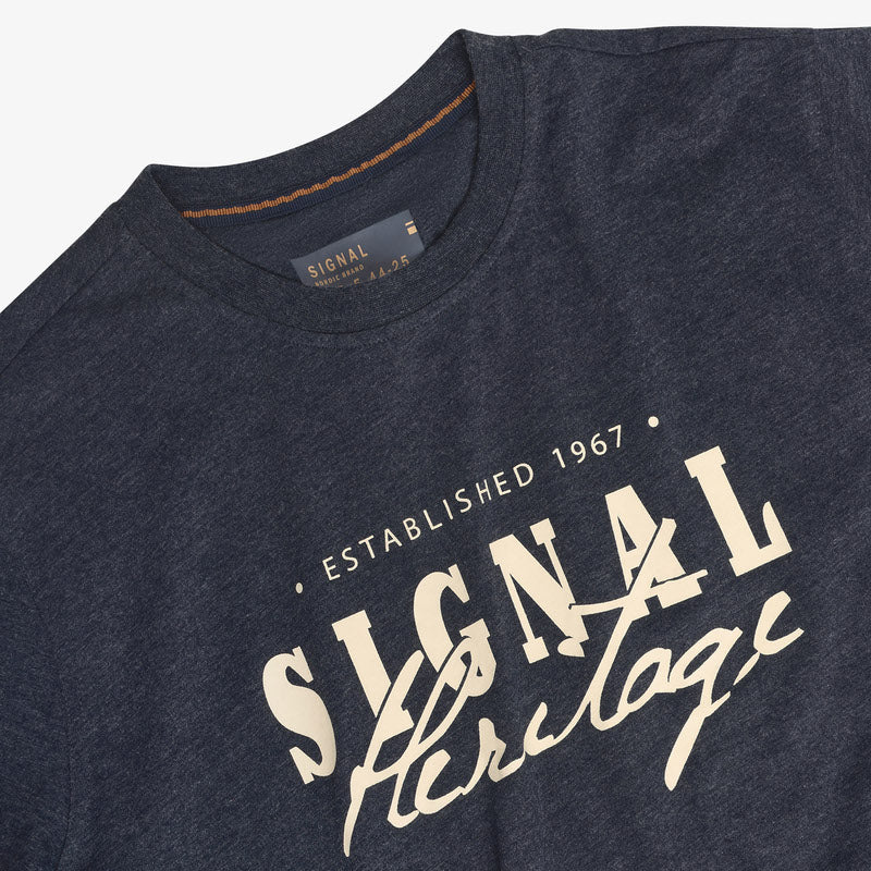 PabloSi Front Print + - Mid Blue Melange