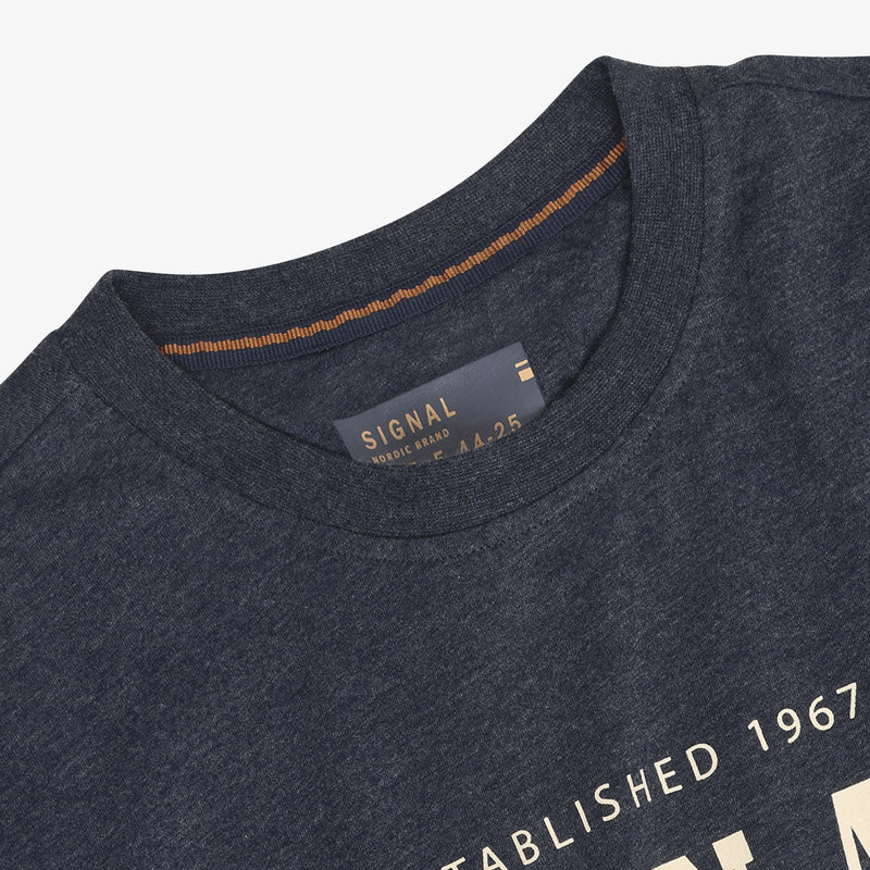 PabloSi Front Print + - Mid Blue Melange