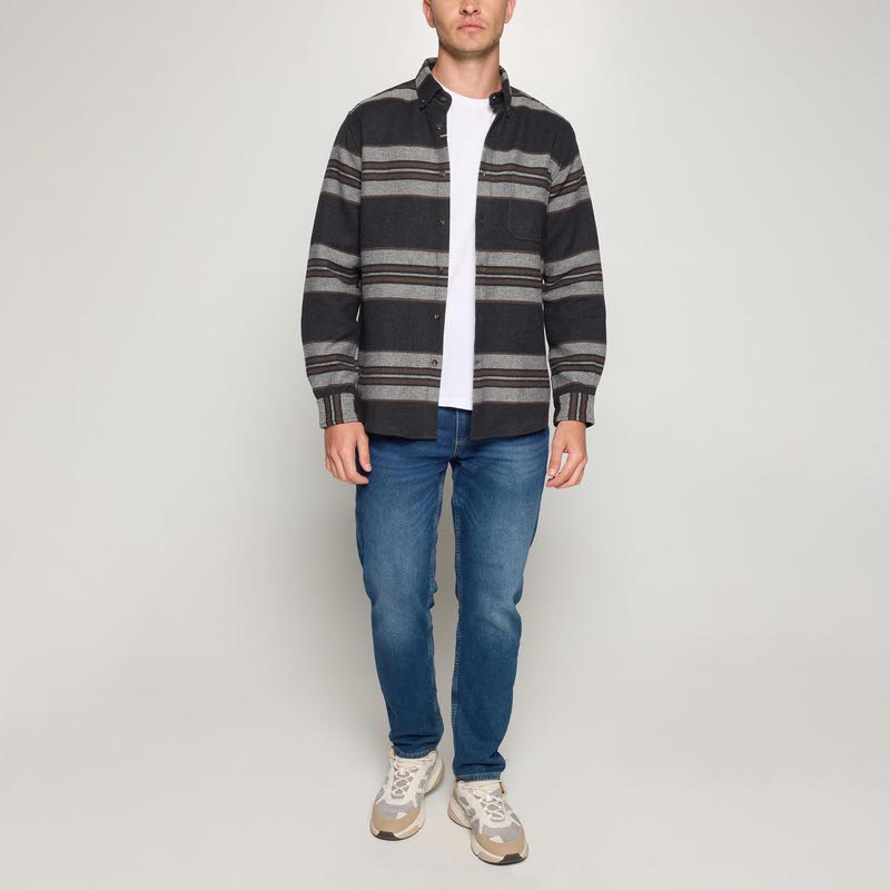 StanSi Boucle Stripe - Shadow Grey Mel