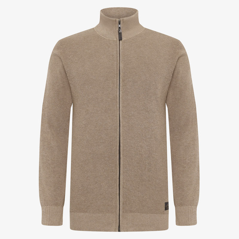 AndersSi Structure Cardigan + - Tobacco Melange