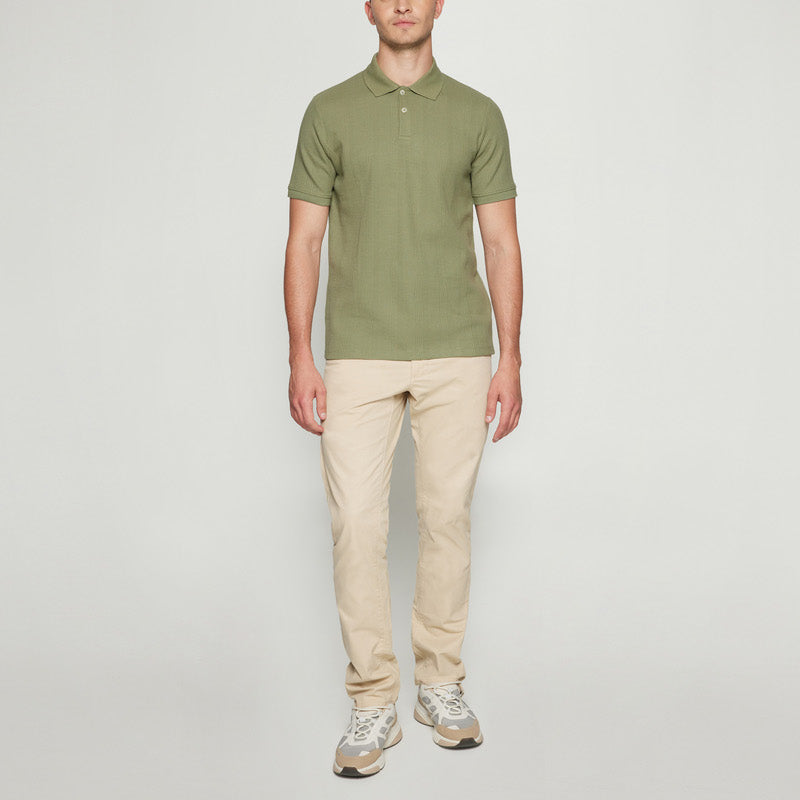 OlauSi Structured Polo - Oil Green