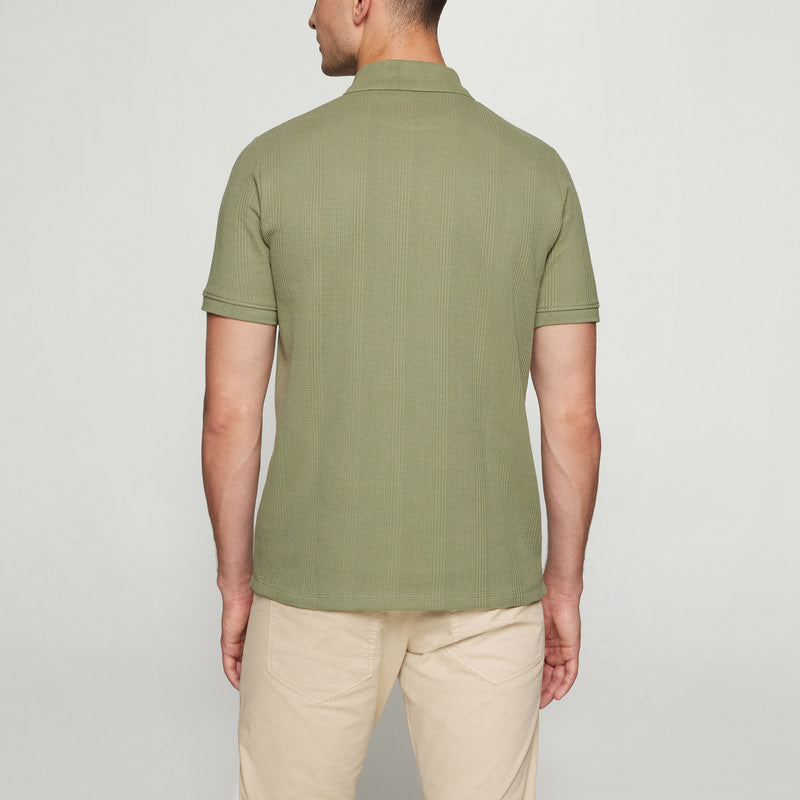 OlauSi Structured Polo - Oil Green