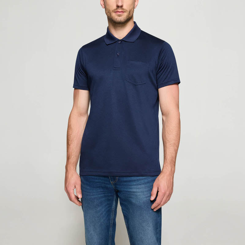 ThomasSI Pocket Tech Polo + - Blue Captain