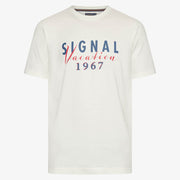 FinnSi Front Print Tee + - Ecru Vapor