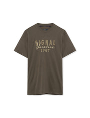 FinnSi Front Print Tee + - Espresso