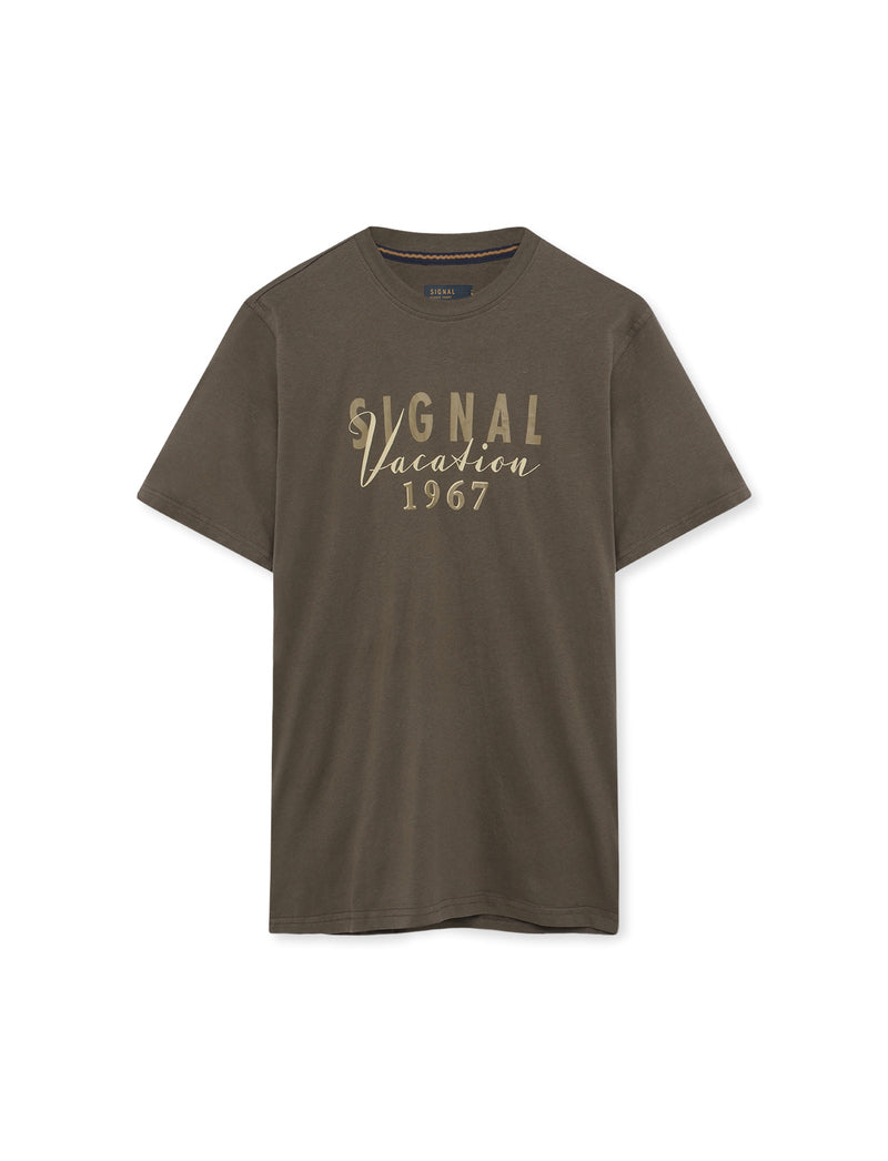 FinnSi Front Print Tee + - Espresso