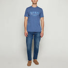 FinnSi Front Print Tee + - True Blue Melange