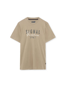 FinnSi Front Print Tee + - Savana Sand