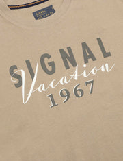 FinnSi Front Print Tee + - Savana Sand