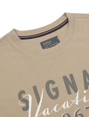 FinnSi Front Print Tee + - Savana Sand