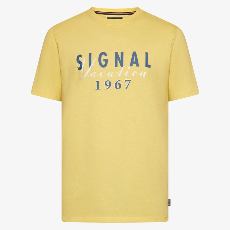 FinnSi Front Print Tee + - Yellow Buff