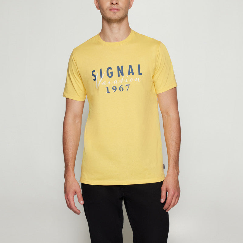 FinnSi Front Print Tee + - Yellow Buff