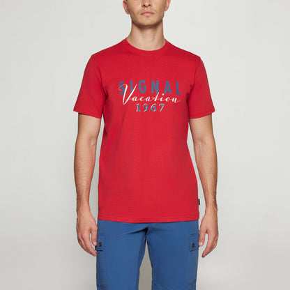 FinnSi Front Print Tee + - Dusty red