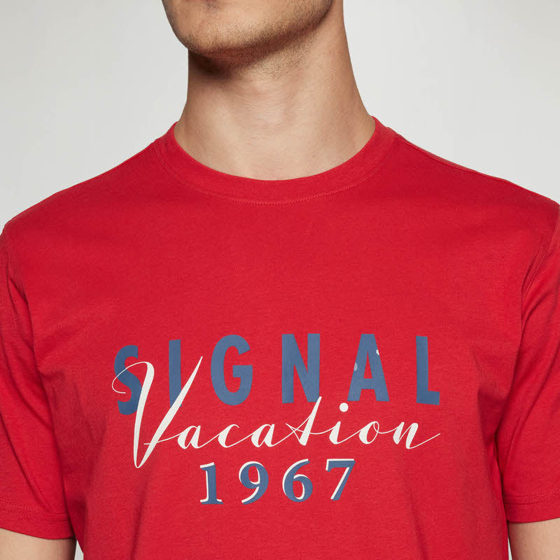 FinnSi Front Print Tee + - Dusty red