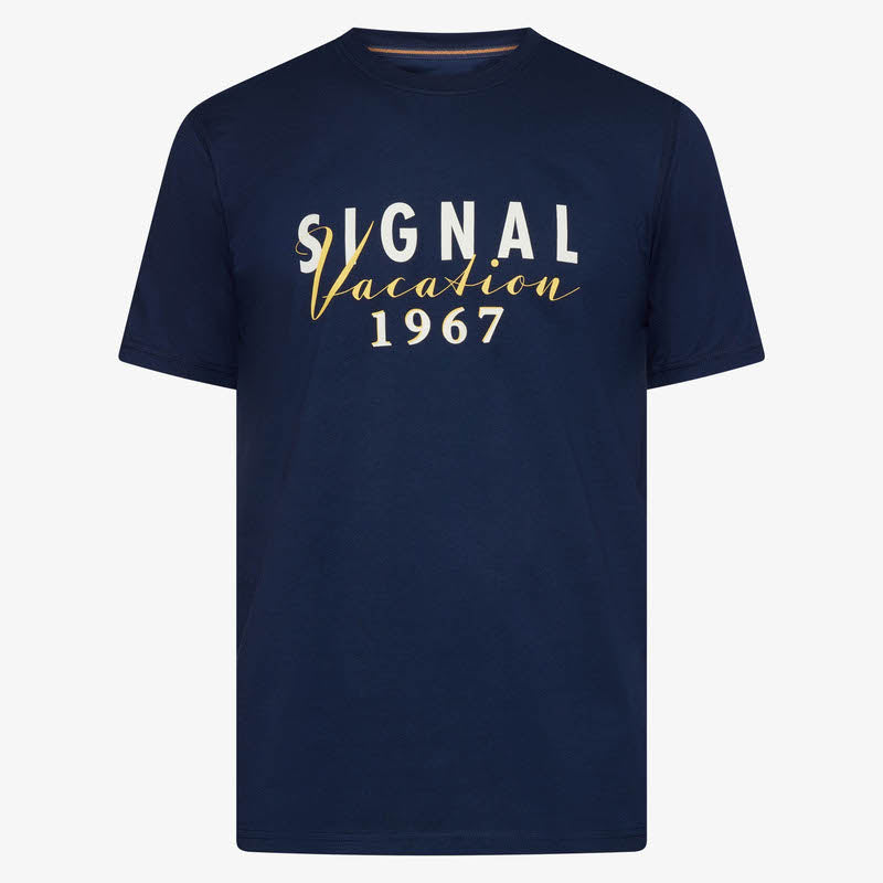 FinnSi Front Print Tee + - Blue Captain
