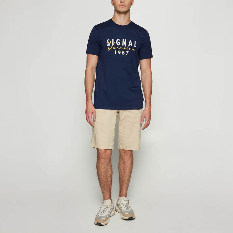 FinnSi Front Print Tee + - Blue Captain