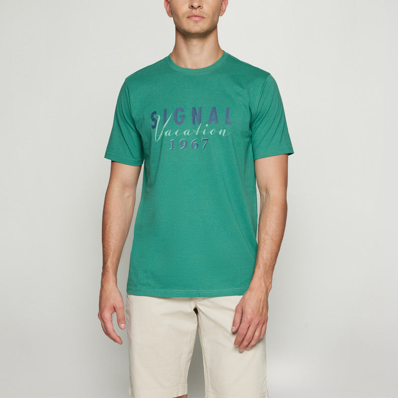 FinnSi Front Print Tee + - Green garden