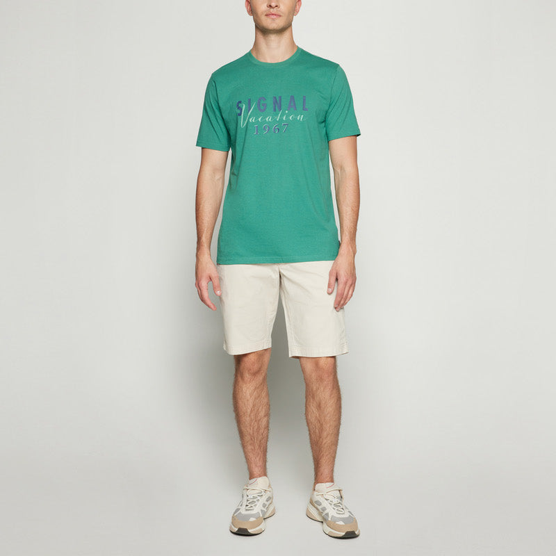 FinnSi Front Print Tee + - Green garden