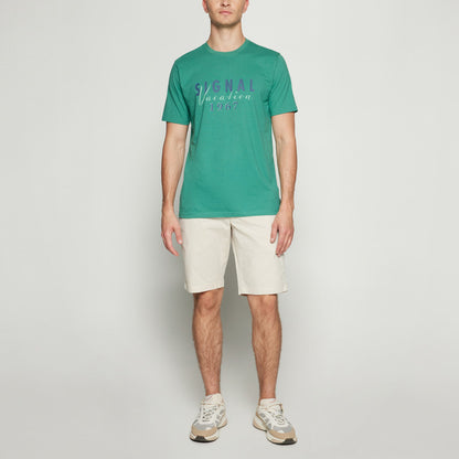 FinnSi Front Print Tee + - Green garden
