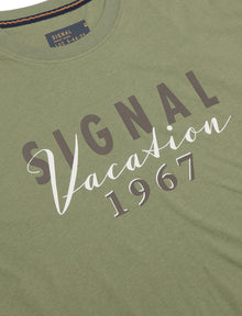 FinnSi Front Print Tee + - Oil Green