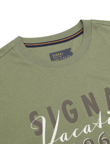FinnSi Front Print Tee + - Oil Green