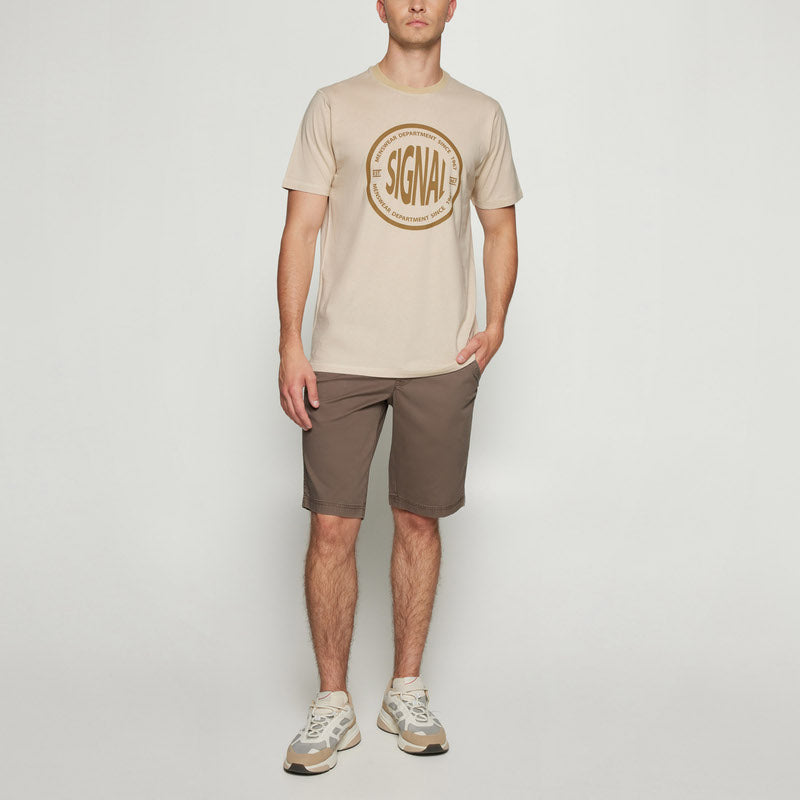 FelixSi Mini Stripe Print Tee+ - Warm beige