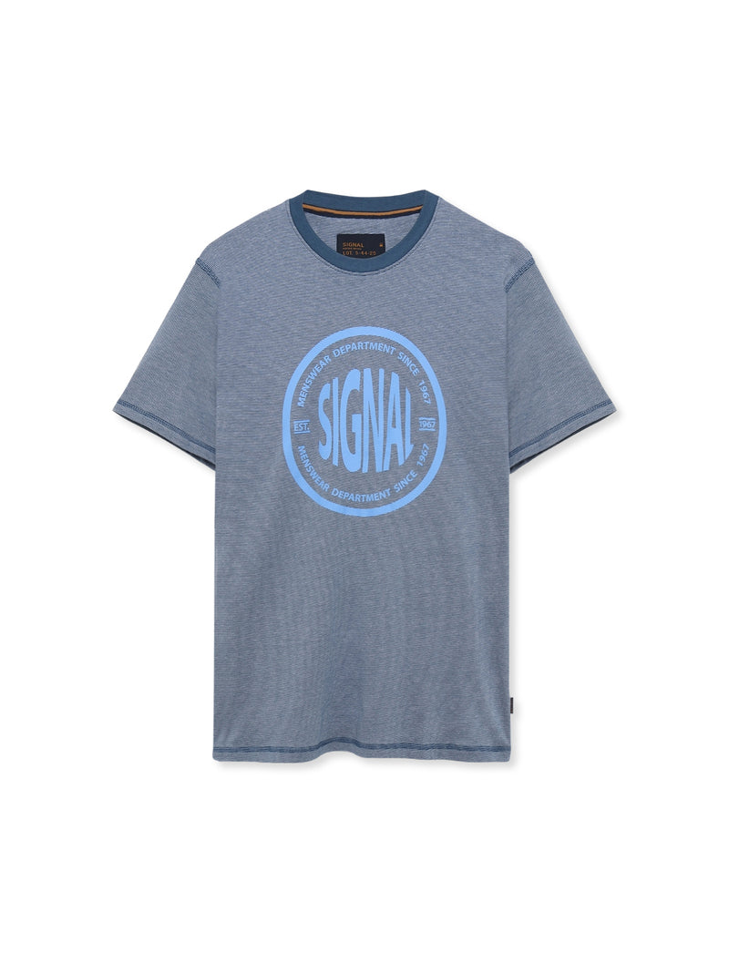 FelixSi Mini Stripe Print Tee+ - Blue Captain