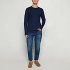 FredSi Waffle Tee LS - Blue Captain