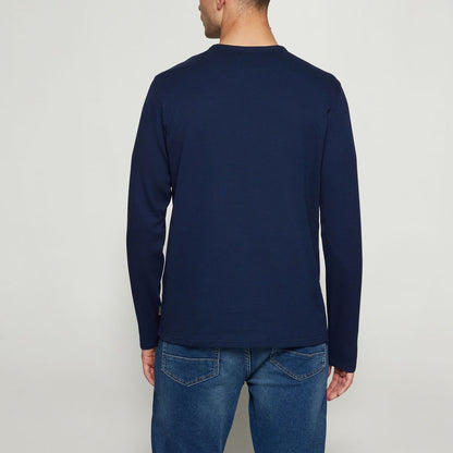 FredSi Waffle Tee LS - Blue Captain