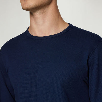 FredSi Waffle Tee LS - Blue Captain