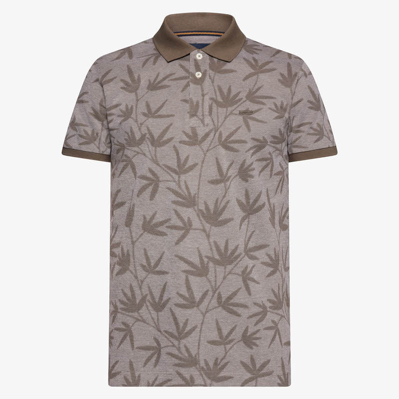 EfronSi Jaquard Pattern Polo - Espresso