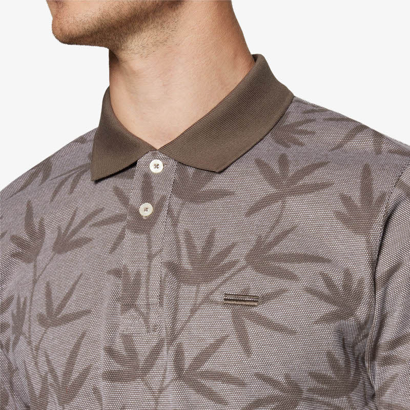 EfronSi Jaquard Pattern Polo - Espresso
