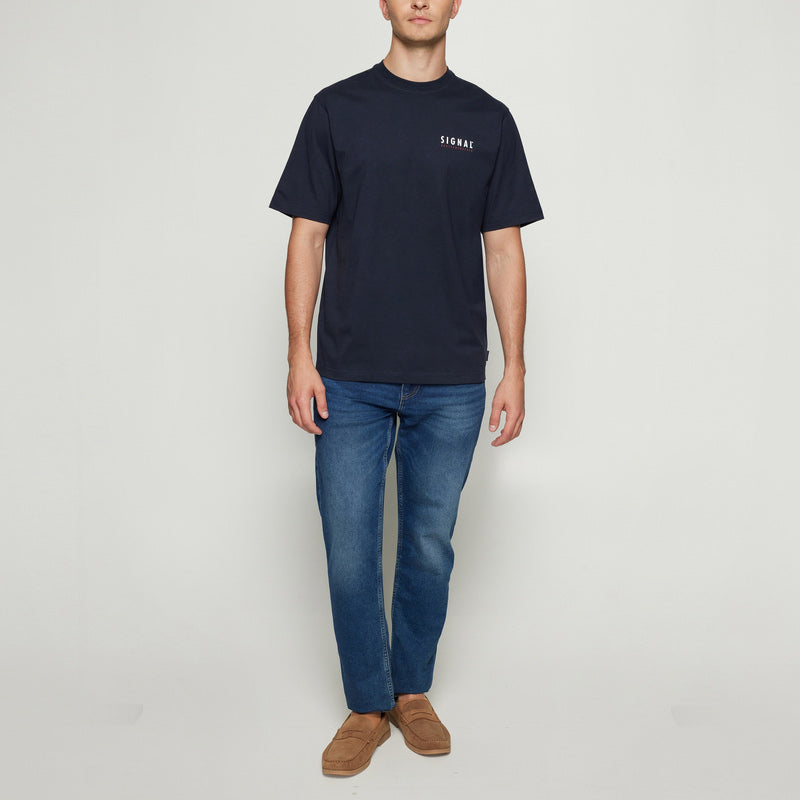FabSi Backprint Tee - Deep Marine