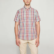 GianSi Slub Check SS - Dusty red