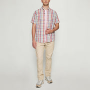GianSi Slub Check SS - Dusty red