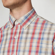 GianSi Slub Check SS - Dusty red