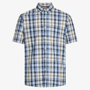 GianSi Slub Check SS - Blue Captain